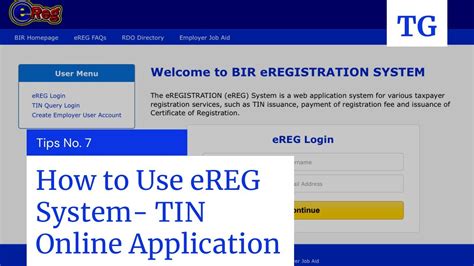 ereg bir|How to Get a TIN Number Online Using the BIR eReg Website.